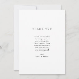 Simple Elegant Text and Photo | Wedding Thank You Card | Zazzle