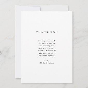 Simple Elegant Text and Photo | Wedding Thank You Card | Zazzle