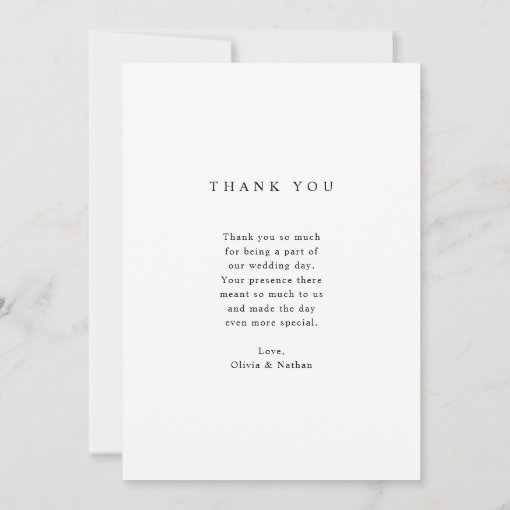 Simple Elegant Text and Photo | Wedding Thank You Card | Zazzle