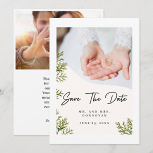 Simple Elegant Text and Photo   Wedding Thank You  Invitation