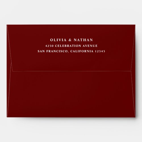 Simple Elegant Text  Dark Red Envelope