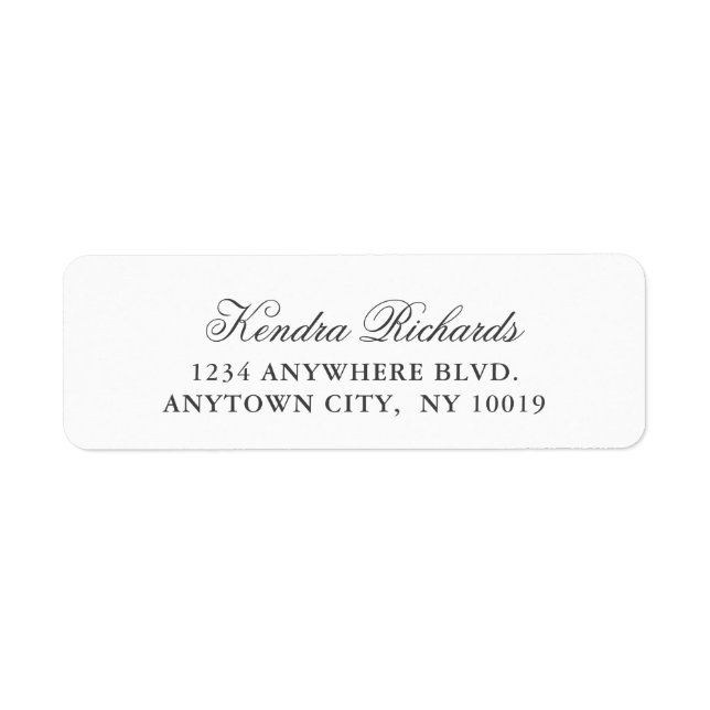 Simple Elegant Text Name and Address Label (Front)