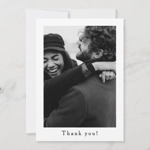 Simple Elegant Text  Photo  Wedding Thank you