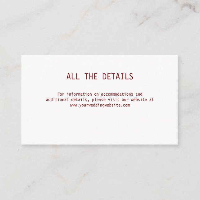 Simple Elegant Text | Wedding Save The Date Enclosure Card (Front)
