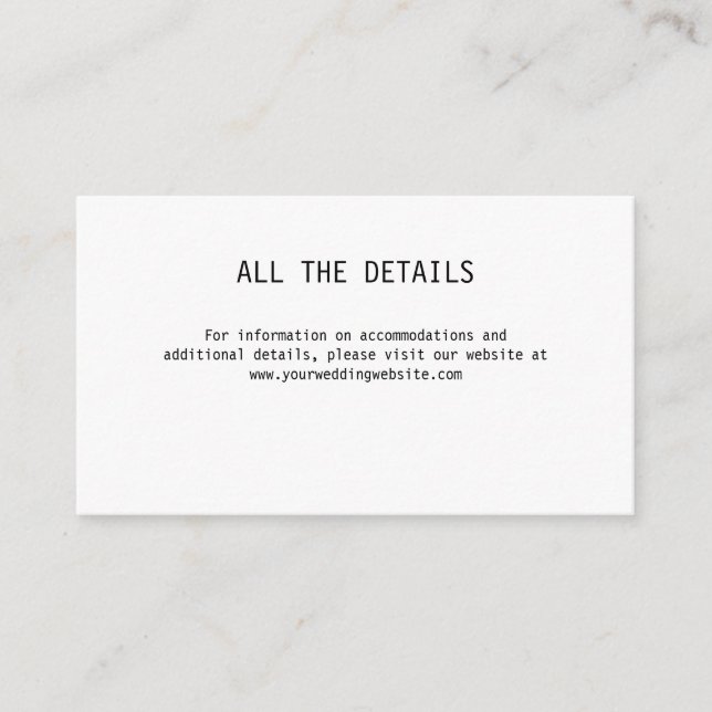 Simple Elegant Text | Wedding Save The Date Enclosure Card (Front)