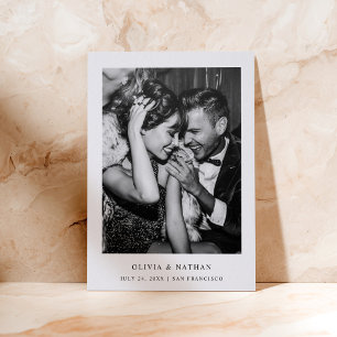 Simple Elegant Text Wedding Save the Date Letterpress Photo Cards
