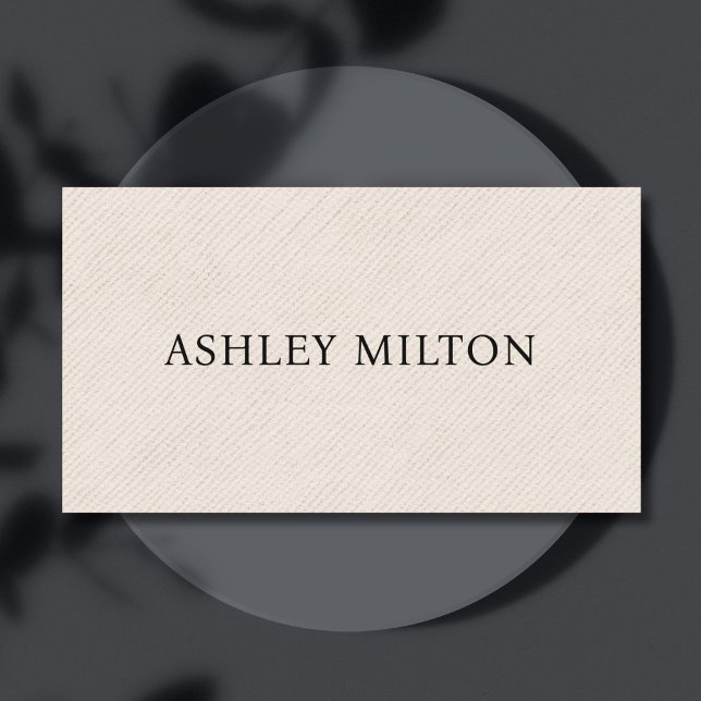 Simple Elegant Texture Beige Consultant Business Card (Creator Uploaded)