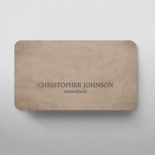 Simple Elegant Texture Beige Consultant Business Card (Creator Uploaded)