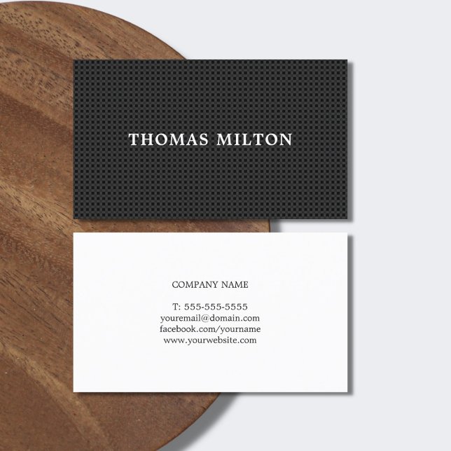 Simple Elegant Texture Black White Consultant Business Card (Creator Uploaded)