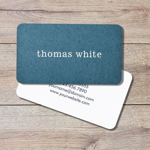 Simple Elegant Texture Blue White Consultant Business Card