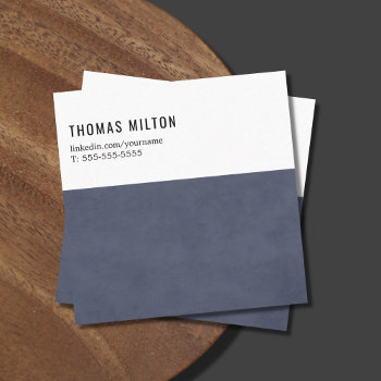 Simple Elegant Texture Blue White Consultant Square Business Card by pro_business_card at Zazzle
