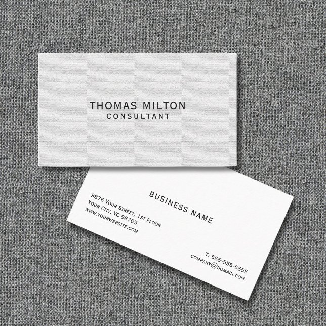Simple Elegant Texture Consultant Business Card (Creator Uploaded)