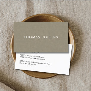 Simple Elegant Texture Linen Consultant Business Card