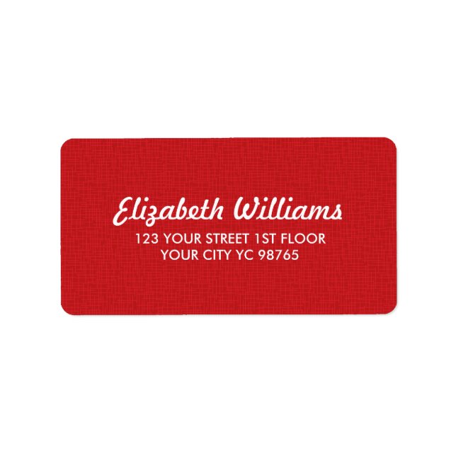 Simple Elegant Texture Red Label (Front)