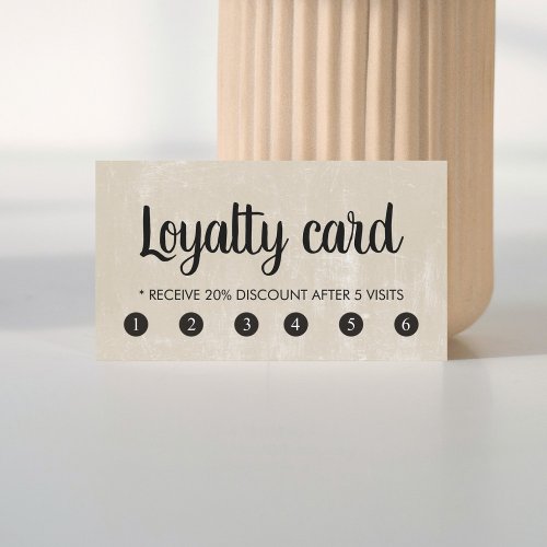Simple Elegant Textured Beige Beauty Salon Loyalty Card