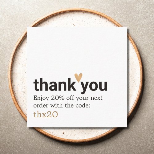 Simple Elegant Thank You Card Coupon