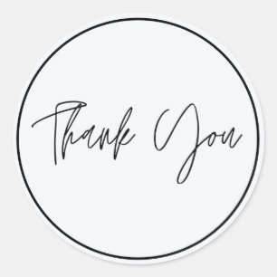 Simple Elegant Thank You Classic Round Sticker