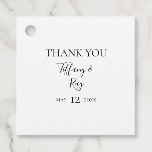 Simple Elegant Thank You Favor Tags