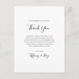 Simple Elegant Thank You Reception Card | Zazzle