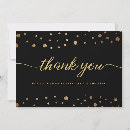 Simple Elegant Thank you Script Company name  Holiday Card