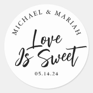 Simple Elegant Thank You Wedding Favor Classic Round Sticker