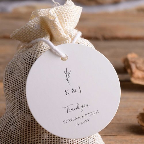 Simple Elegant Thank you Wedding Minimalist Chic Favor Tags