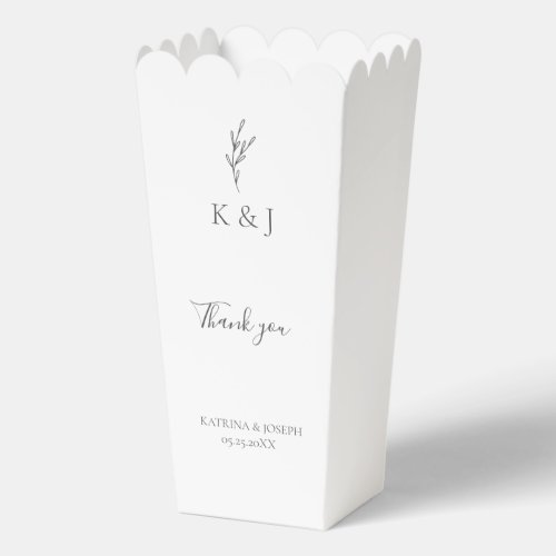Simple Elegant Thank you Wedding Minimalist  Favor Boxes