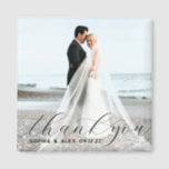 Simple Elegant Thank You Wedding Photo Magnet<br><div class="desc">Simple Elegant Thank You Wedding Photo Magnet</div>