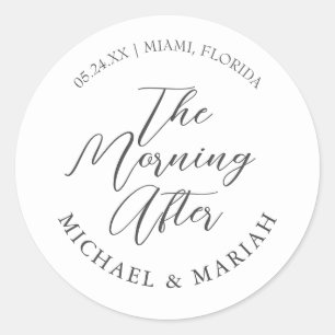 Simple Elegant The Night Before Rehearsal Dinner Classic Round Sticker