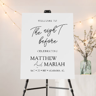 Simple Elegant The Night Before Rehearsal Dinner Foam Board