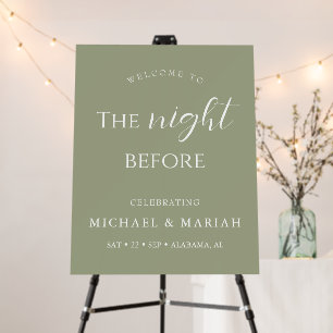 Simple Elegant The Night Before Rehearsal Dinner Foam Board