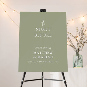 Simple Elegant The Night Before Rehearsal Dinner Foam Board