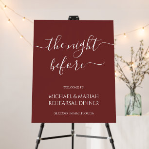 Simple Elegant The Night Before Rehearsal Dinner Foam Board