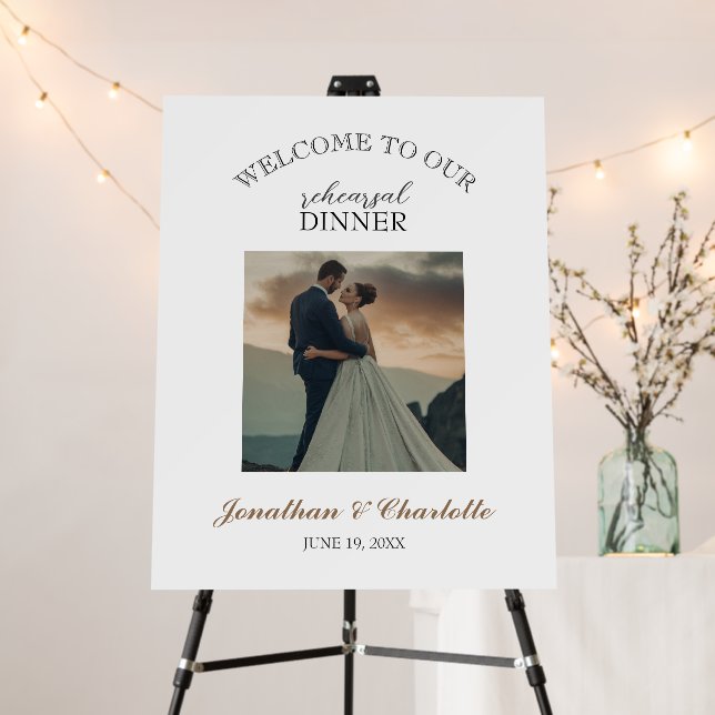 Simple Elegant The Night Before Rehearsal Dinner  Foam Board (In Situ (Stand))