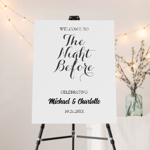 Simple Elegant The Night Before Rehearsal Dinner Foam Board