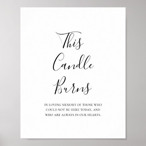 Simple Elegant This Candle Burns Wedding Sign