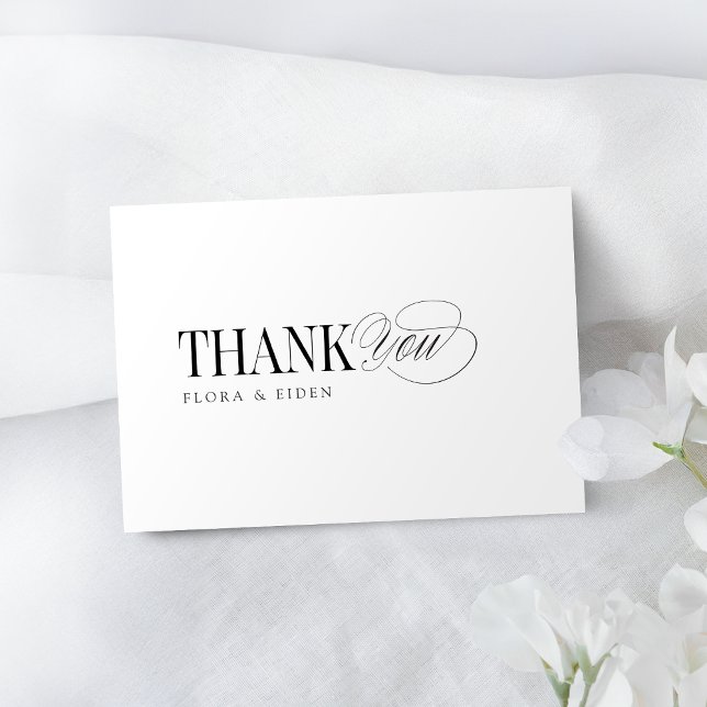 Simple Elegant Timeless Typography Thank You Note Card (Simple Elegant Timeless Typography Thank You Note Card)