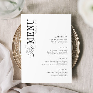 Simple Elegant Timeless Typography Wedding Menu