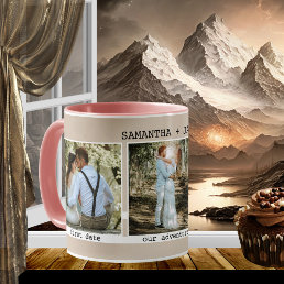 Simple Elegant Timeline Wedding Photo Coffee Mug