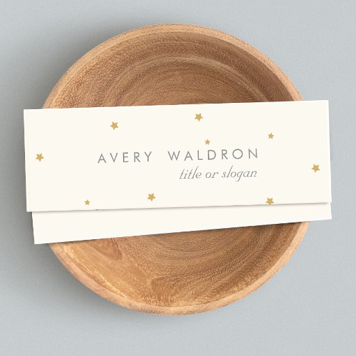 Customizable Simple Elegant Tiny Gold Stars Cream White Business Card