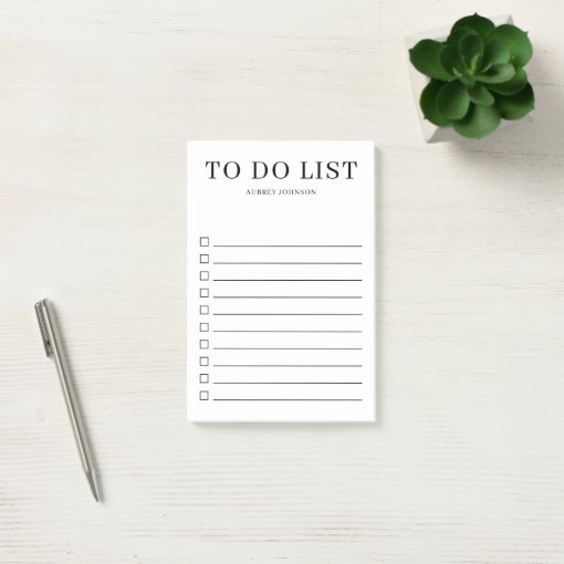 Simple Elegant To Do List Post-it Notes 