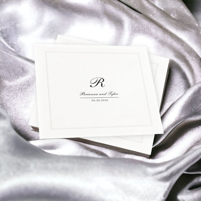 Simple Elegant Traditional Wedding Monogram Napkins (Creator Uploaded)