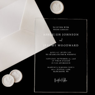 Simple Elegant Transparent Wedding Invitation