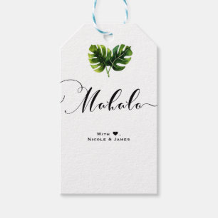 Simple Elegant Tropical Palm Leaves MAHALO ALOHA Gift Tags