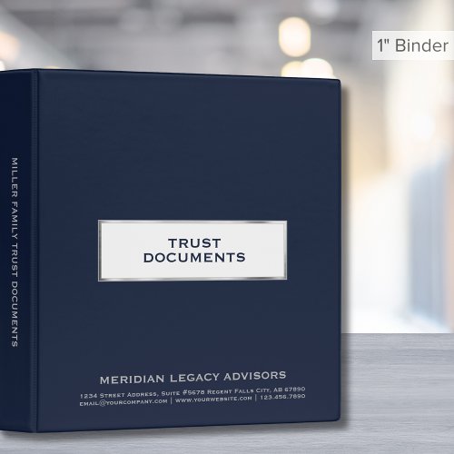 Simple Elegant Trust Documents 3 Ring Binder