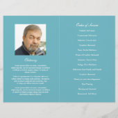 Simple Elegant Turquoise Modern Funeral Program | Zazzle