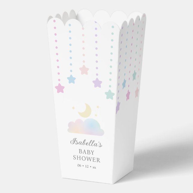 Simple Elegant Twinkle Little Stars Baby Shower Favor Boxes (Front)