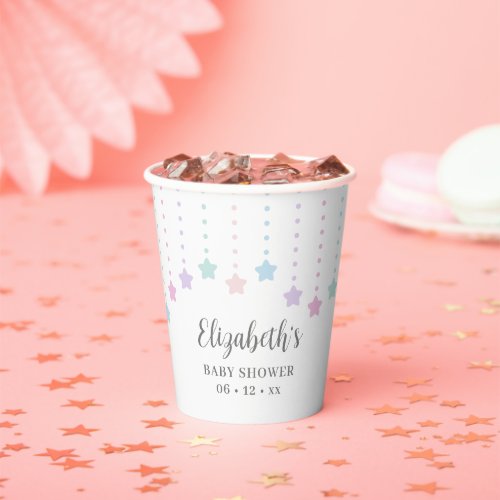 Simple Elegant Twinkle Little Stars Baby Shower Paper Cups