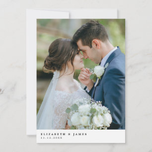 Simple Elegant Two Photo Wedding Thank You Card
