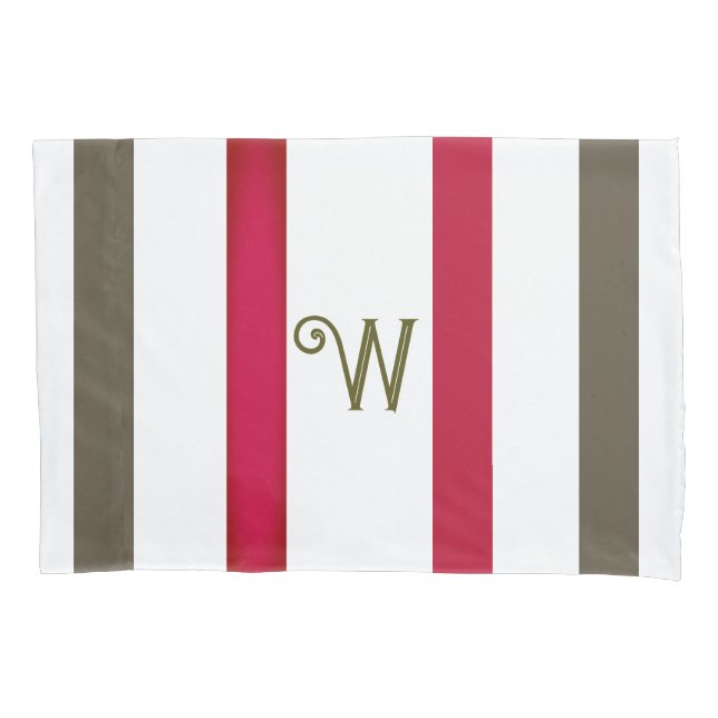 Simple Elegant Two Toned Personalized Initial Pillow Case (Front-Left)